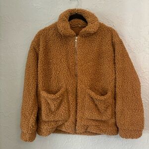 Brown Teddy Bear Zip-Up Jacket